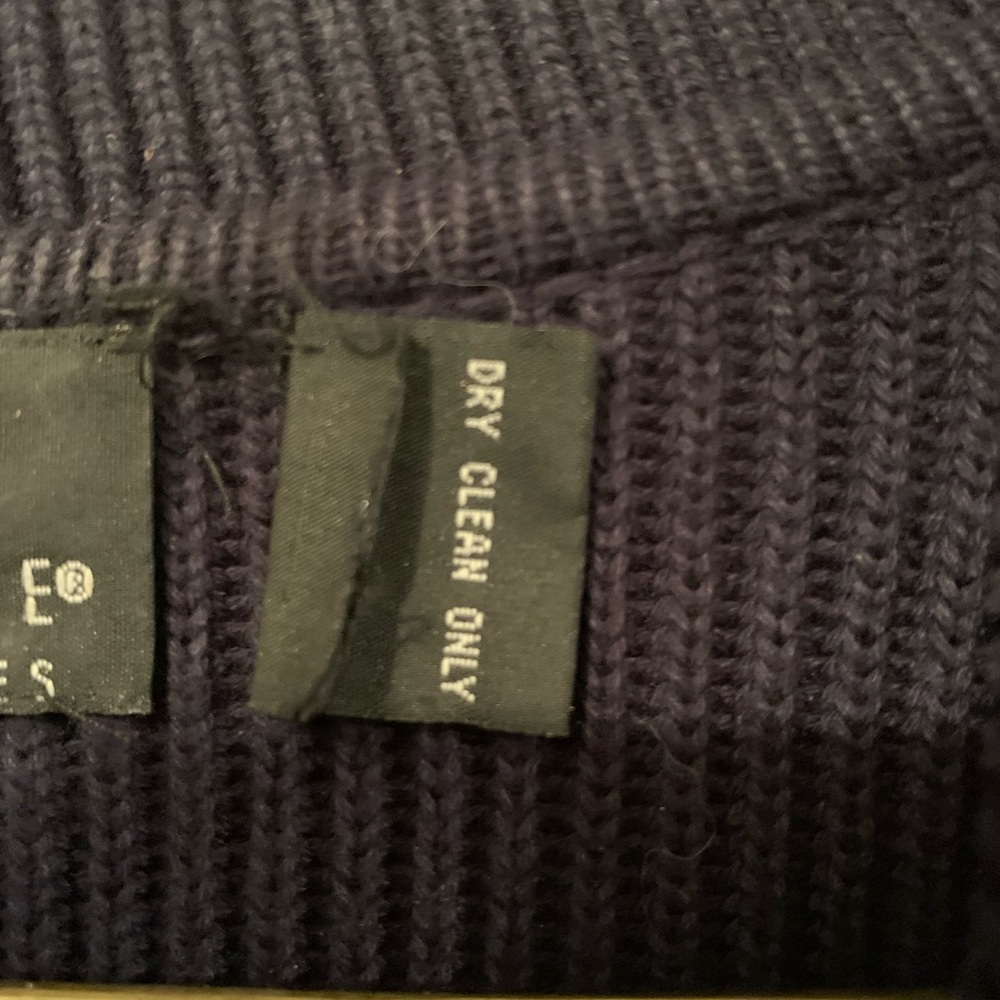 Navy Nautical Double-Breasted Cardigan with Star Accents - Picture 8 of 8